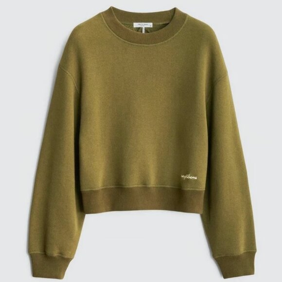 rag & bone Sweaters - Rag & Bone Vintage Terry Sweatshirt in Military Olive, Size Medium